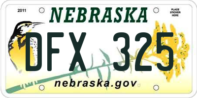 NE license plate DFX325