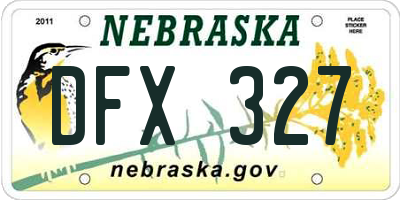 NE license plate DFX327