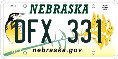 NE license plate DFX331