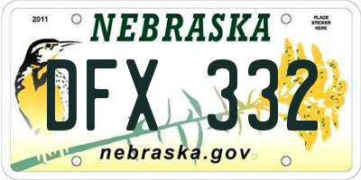 NE license plate DFX332