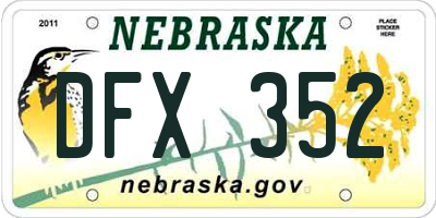 NE license plate DFX352