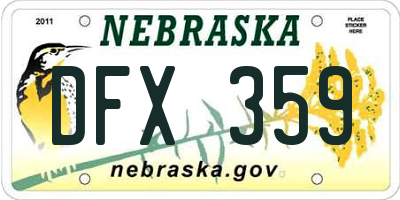 NE license plate DFX359