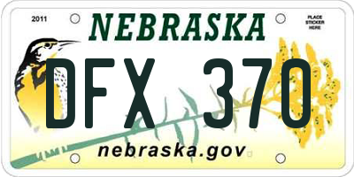 NE license plate DFX370