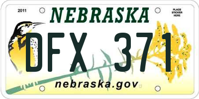 NE license plate DFX371