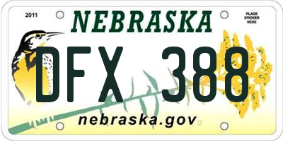 NE license plate DFX388