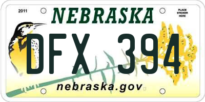 NE license plate DFX394