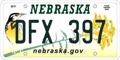 NE license plate DFX397