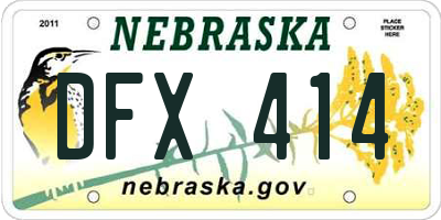 NE license plate DFX414