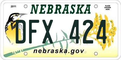 NE license plate DFX424