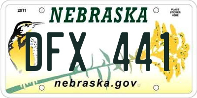 NE license plate DFX441