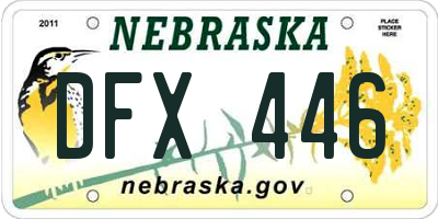 NE license plate DFX446