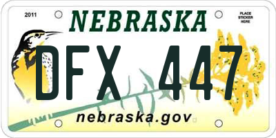 NE license plate DFX447