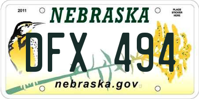 NE license plate DFX494