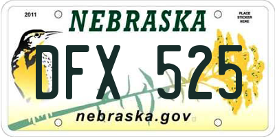 NE license plate DFX525