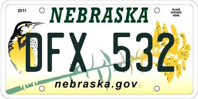 NE license plate DFX532