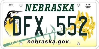 NE license plate DFX552