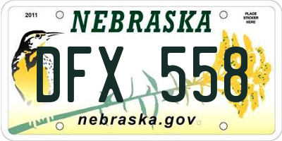 NE license plate DFX558