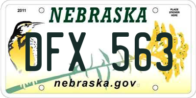 NE license plate DFX563