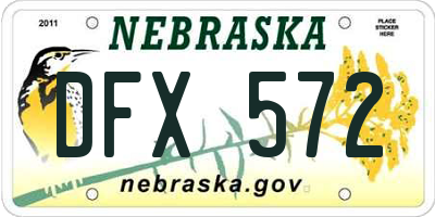 NE license plate DFX572