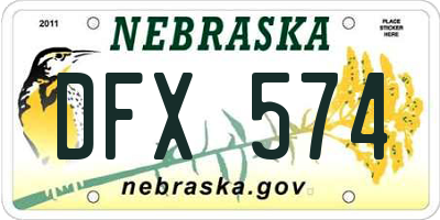 NE license plate DFX574