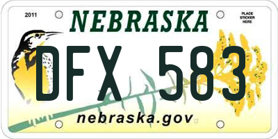 NE license plate DFX583