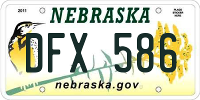 NE license plate DFX586