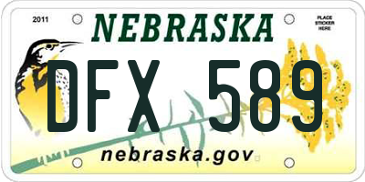 NE license plate DFX589