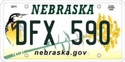 NE license plate DFX590