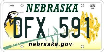NE license plate DFX591