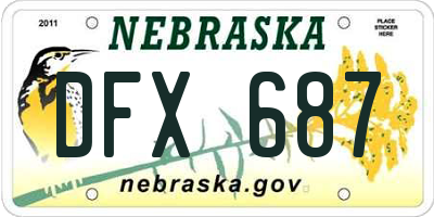 NE license plate DFX687