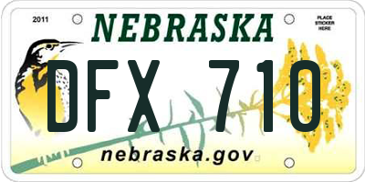 NE license plate DFX710