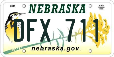 NE license plate DFX711