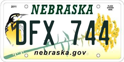 NE license plate DFX744