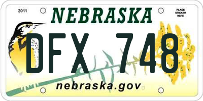 NE license plate DFX748