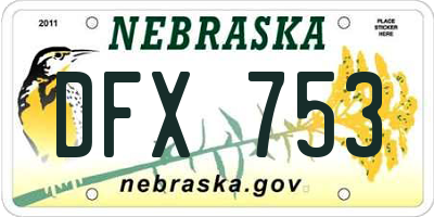 NE license plate DFX753