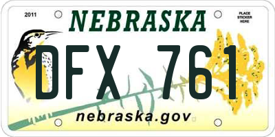 NE license plate DFX761