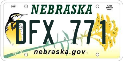 NE license plate DFX771