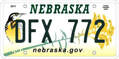 NE license plate DFX772