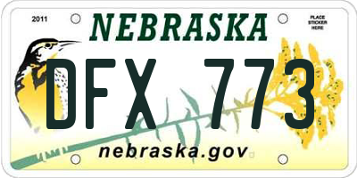 NE license plate DFX773