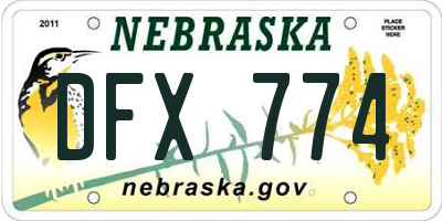 NE license plate DFX774
