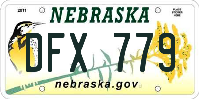 NE license plate DFX779