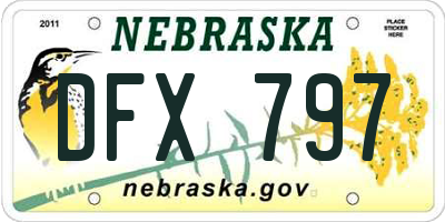 NE license plate DFX797