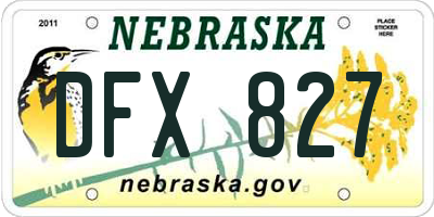 NE license plate DFX827