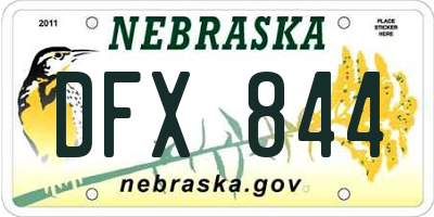 NE license plate DFX844