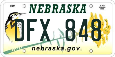 NE license plate DFX848