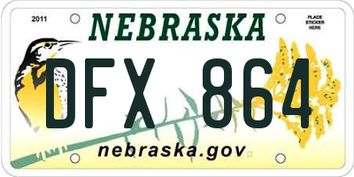 NE license plate DFX864
