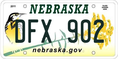 NE license plate DFX902