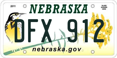 NE license plate DFX912