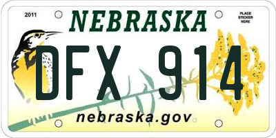 NE license plate DFX914