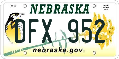 NE license plate DFX952